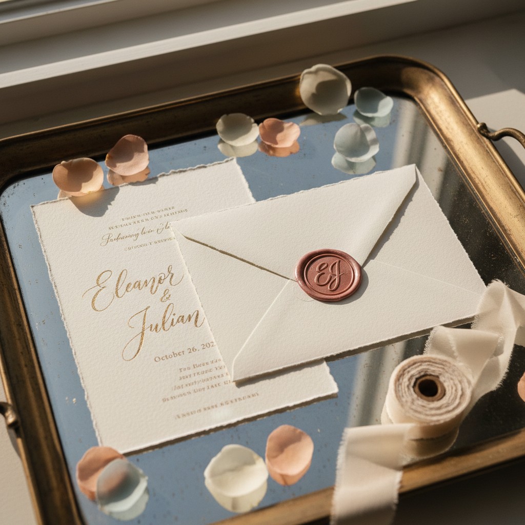 A simple yet elegant wedding invitation, crafted with care to convey heartfelt wishes and important details.